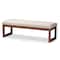 Baxton Studio Caramay Beige Upholstered Walnut Brown Finished Wood Bench 147-8193 - alternate 8